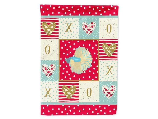 Carolines Treasures CK5486GF 11 x 001 x 15 in Elephant Ear Betta Love Flag Garden Size