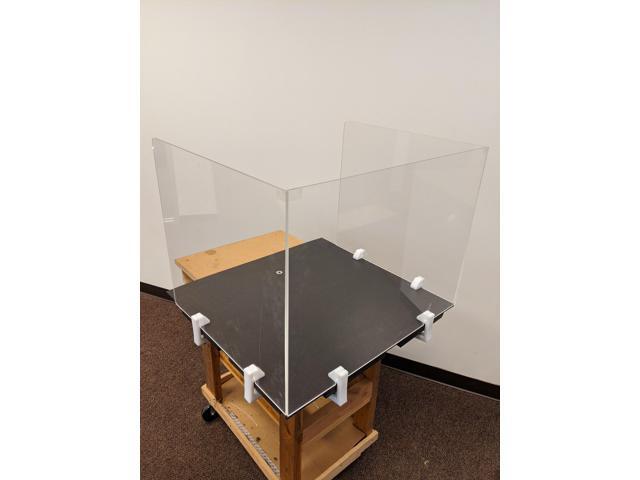 Offex Clear Portable Antimicrobial Freestanding Plexiglass Protection Shield Sneeze Guard Panel Desk Barrier for Table Countertops Reception