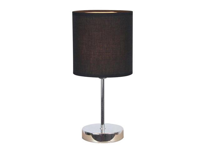 Simple Designs Chrome Mini Basic Table Lamp with Black Shade