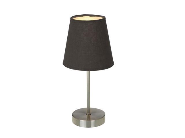 Simple Designs Sand Nickel Basic Table Lamp with Black Shade