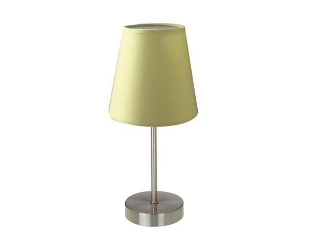 Simple Designs Sand Nickel Basic Table Lamp with Green Shade