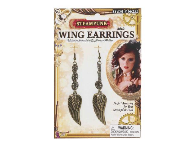 Steampunk Wing Earrings Adult Costume Jewelry