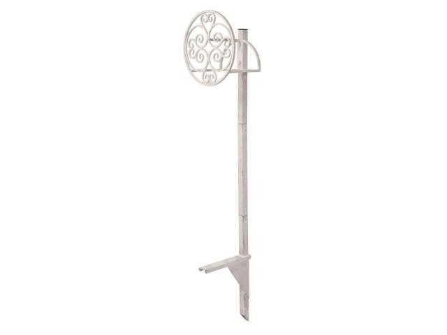 Suncast MHC100KIT 100 Foot 5/8 Inch Metal Medallion Garden Hose Reel Post White