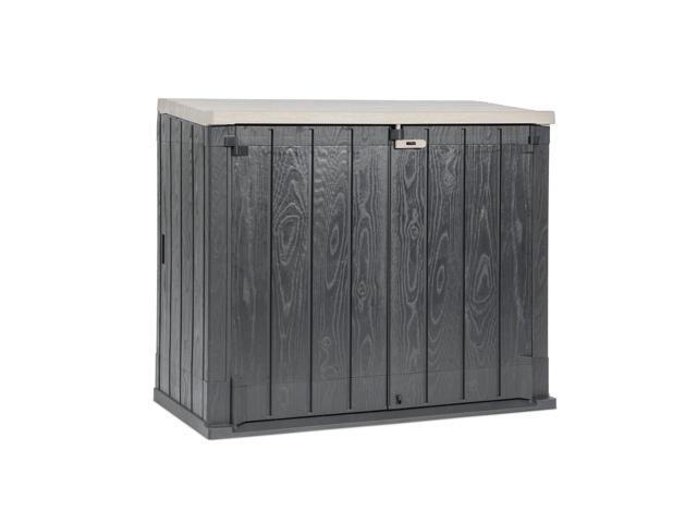 Toomax Storer Plus XL 44 Cu Ft Weather Resistant Horizontal Storage Shed Cabinet