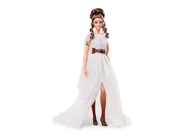 Star Wars x Barbie GLY28 Rey Skywalker Collector Doll with Gown Dress and Stand