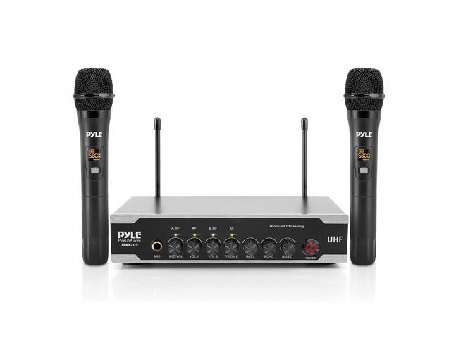 Pyle PDWM2125 Portable Bluetooth Wireless Microphone System with 2 Handheld Mics