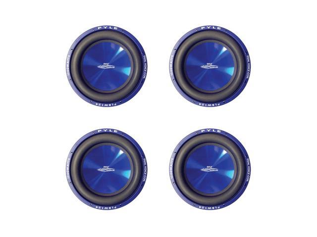 Pyle PLBW104 10 Inch 1000 Watt 4 Ohm Car Audio Subwoofer Speaker Blue (4 Pack)