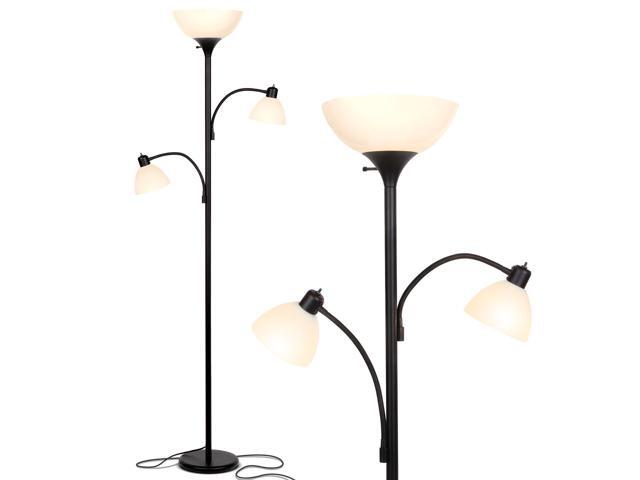 Brightech Sky Dome Double LED Torchiere 72 Inch Floor Lamp w/ 2 Reading Lights