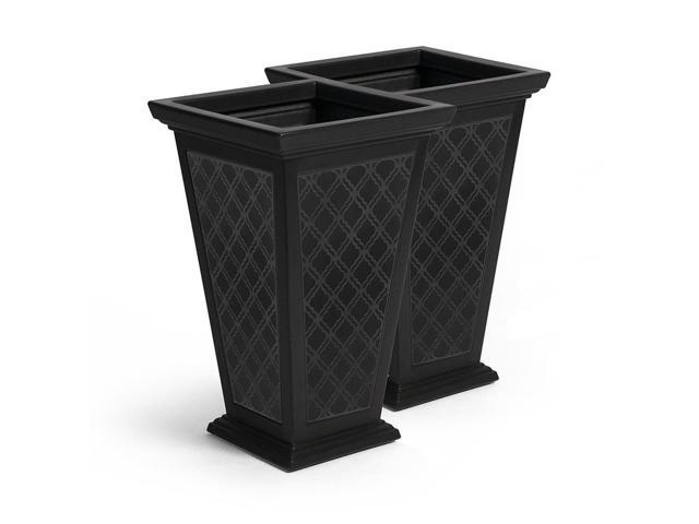 FCMP Outdoor 24' Casablanca Self Watering Freestanding Pedestal Home Planter Set