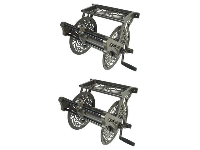 Liberty Garden LBG707 125' Wall Mounted Heavy Gauge Aluminum Hose Reel (2 Pack)