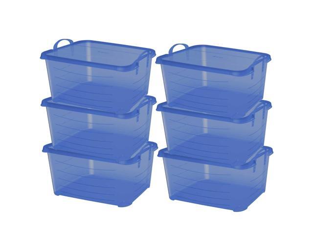 Life Story Blue Stackable Closet & Storage Box 55 Quart Containers (6 Pack)