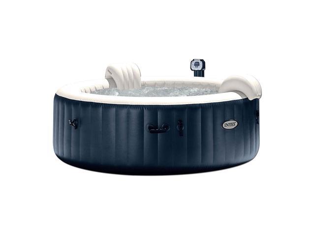 Intex PureSpa 6 Person Portable Inflatable Round Hot Tub Jet Spa w/ Cover Blue