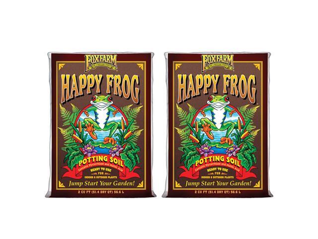 FoxFarm FX14047 Happy Frog pH Adjusted Garden Potting Soil Bag 2 Cu Ft (2 Pack)