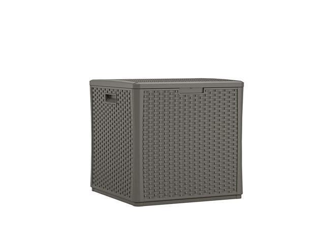 Suncast BMDB60ST 60 Gallon Resin Outdoor Patio Storage Cube Deck Box Stoney