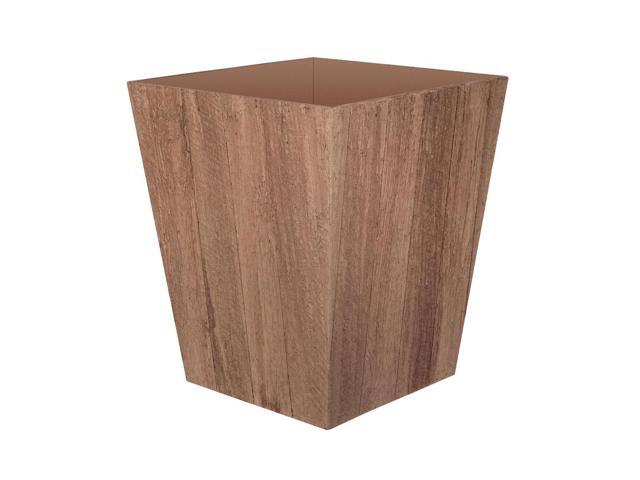 Suncast 16 Inch Farmington Decorative Rustic Wood Finish Garden Planter Brown