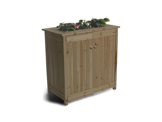 Algreen 32003 ErgoGarden Outdoor Weather Resistant Deck Box and Elevated Planter