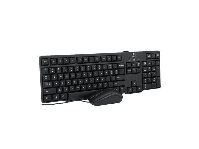 Logitech MK100 PS / 2 Interface Prevent Water Splashing Wired Keyboard + USB Interface Wired Mouse Set (Black)