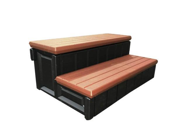 Confer Leisure Accents 36 Inch Deluxe Patio Long Hot Tub & Spa Step Redwood
