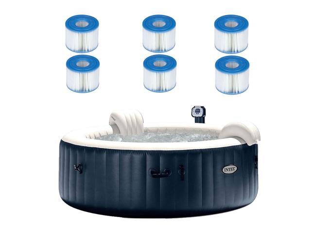 Intex Pure Spa 6 Person Inflatable Hot Tub with 6 Filters