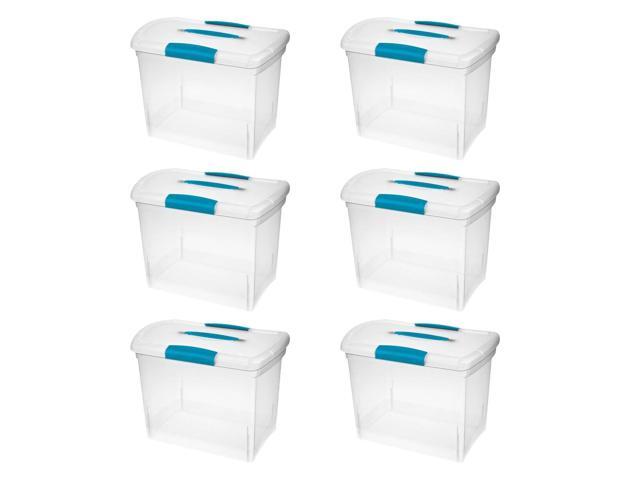Sterilite Large Nesting ShowOffs Clear File Box w/ Latches (6 Pack) 18768606