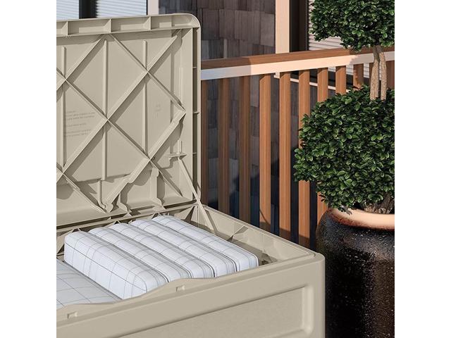 Suncast 73-Gallon Resin Outdoor Patio Storage Deck Box with Seat (2 Pack)