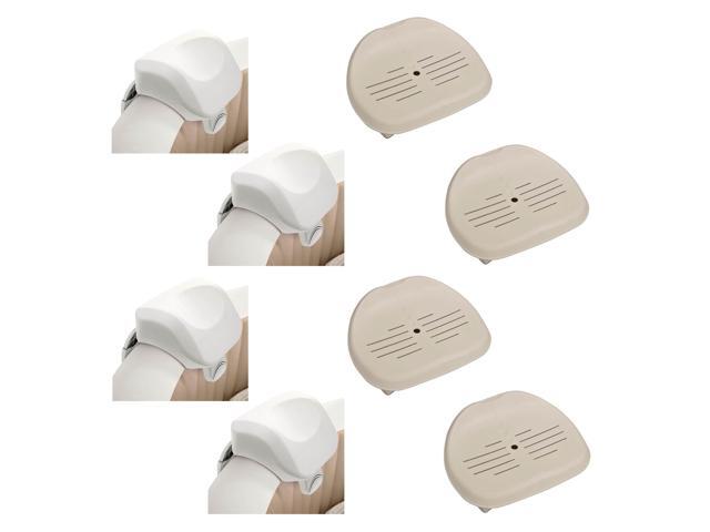 Intex 28505E PureSpa Foam Headrest (4 Pack) & Intex 28502E Hot Tub Seat (4 Pack)