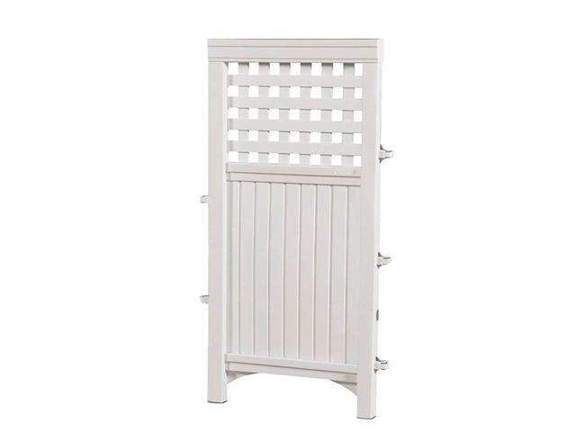 Suncast Outdoor Garden Yard 4 Panel Screen Enclosure Gated Fence White (2 Pack)