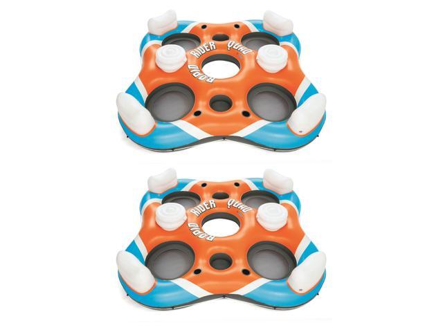 Bestway 101-Inch Rapid Rider 4-Person Floating Island Raft w/ Coolers (2 Pack)