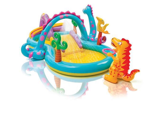 Intex Kids Inflatable Dinoland Play Center Slide Pool And Games
