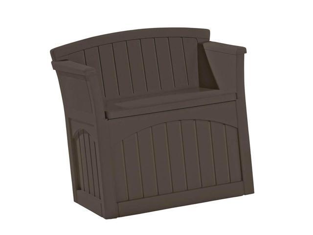 Suncast 31 Gallon Patio Seat Outdoor Storage and Bench Chair Java PB2600J