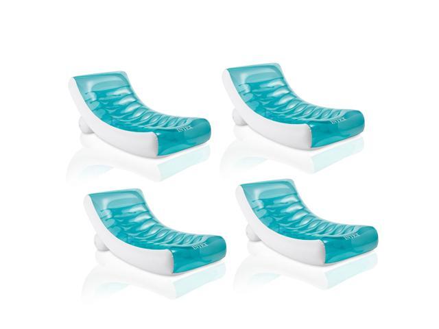 Intex Inflatable Rockin' Lounge Swimming Pool Floating Raft Chair (4 Pack)