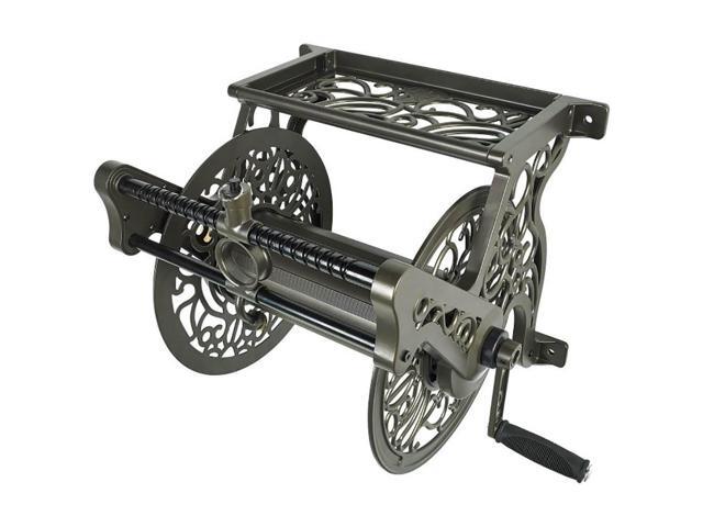 Liberty Garden Wall Mounted Heavy Gauge Aluminum Hose Reel with Guide