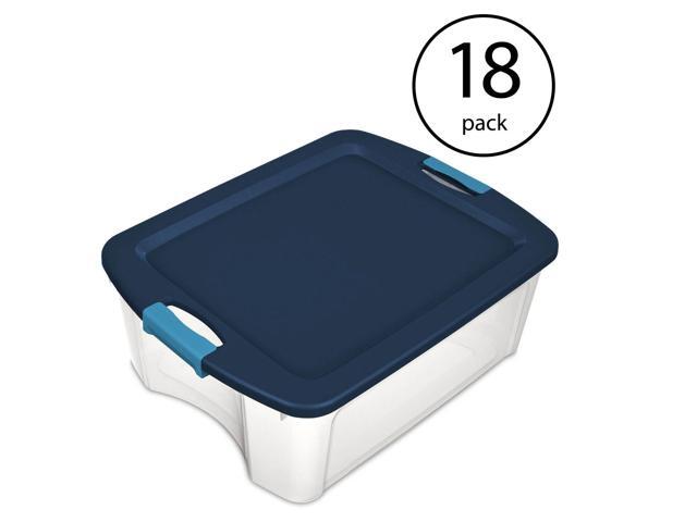 Sterilite 12 Gallon Latch and Carry Storage Tote Box Container Clear (18 Pack)