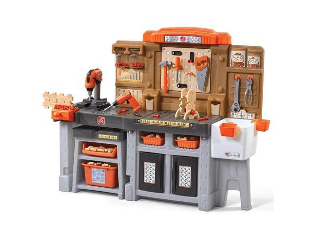 Step2 Kids Toy Pro Play Workshop and Utility Bench with Accessories Orange