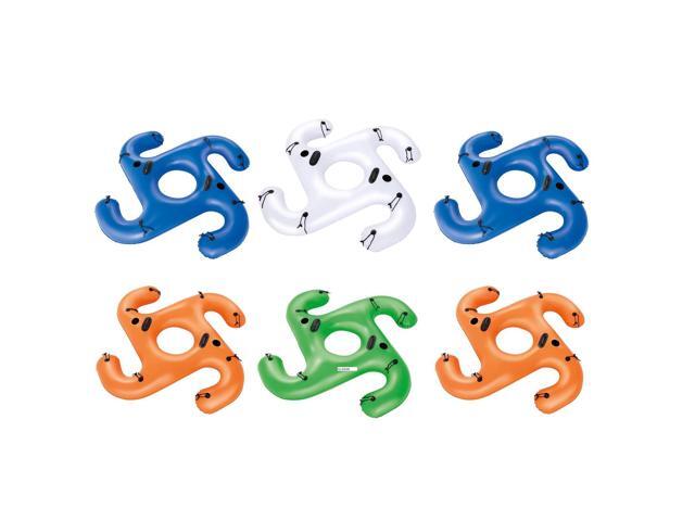 Bestway Hurricane ConnectZ Inflatable Pool Tube Float Assorted Colors (6 Pack)