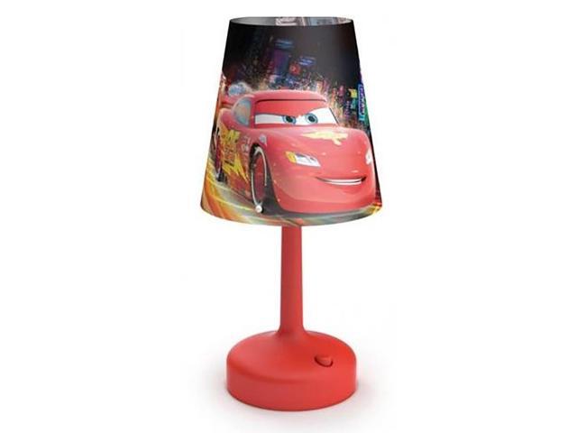 Philips Disney Cars Indoor Portable 10 Inch Kids Table Lamp with Shade Red