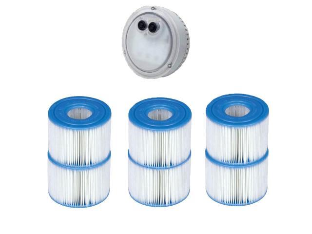 Intex PureSpa LED Spa Light + Type S1 Pool Filter Replacement Cartridge (6 Pack)