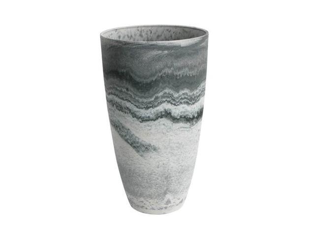 Algreen 43429 Acerra 12x20 Inch Curved Yard & Patio Vase Garden Planter Marble