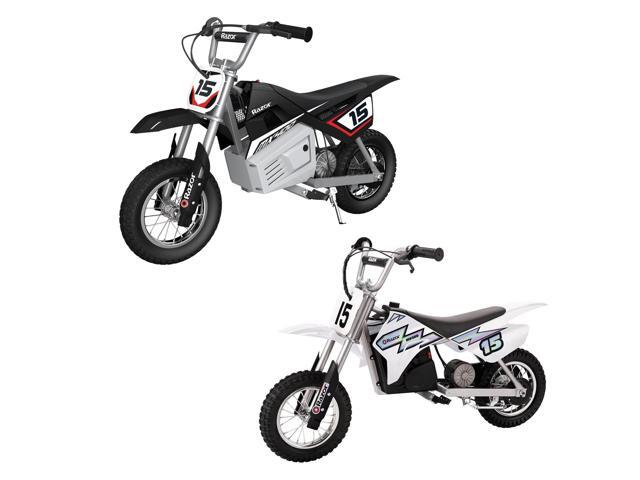 Razor MX400 Dirt Rocket Electric Motocross Motorcycle Bikes 1 Black & 1 White