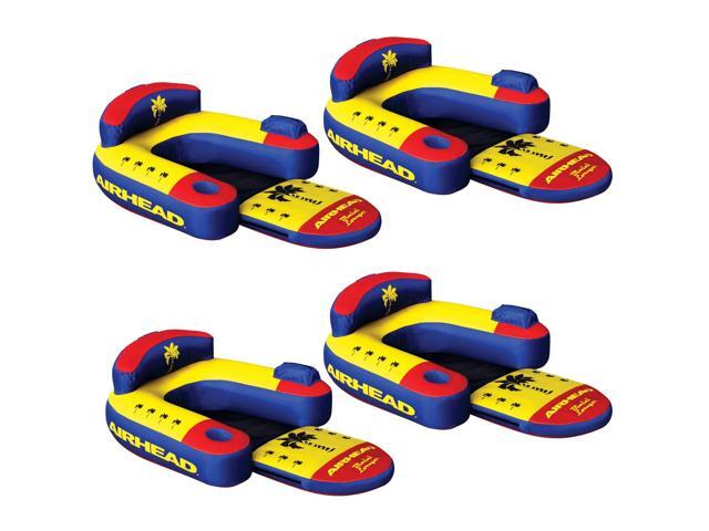 Airhead Bimini Lounger II 1 Person Inflatable Pool Lake Lounge Raft (4 Pack)