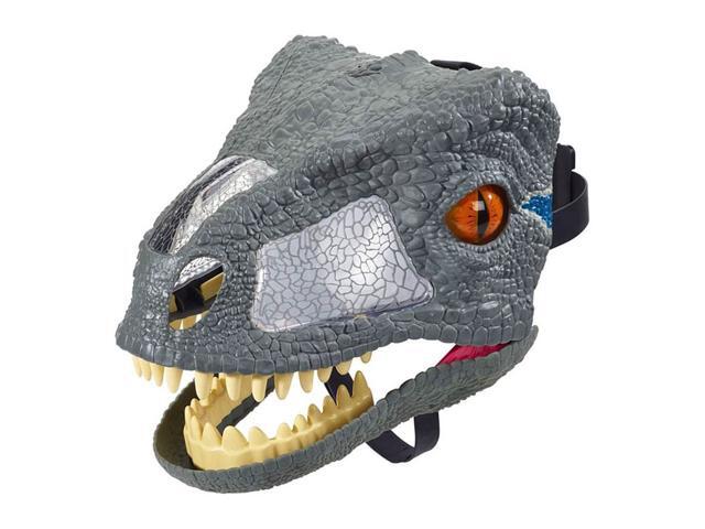 Mattel Jurassic World Chomp 'n Roar Velociraptor Blue Kids Dinosaur Head Mask
