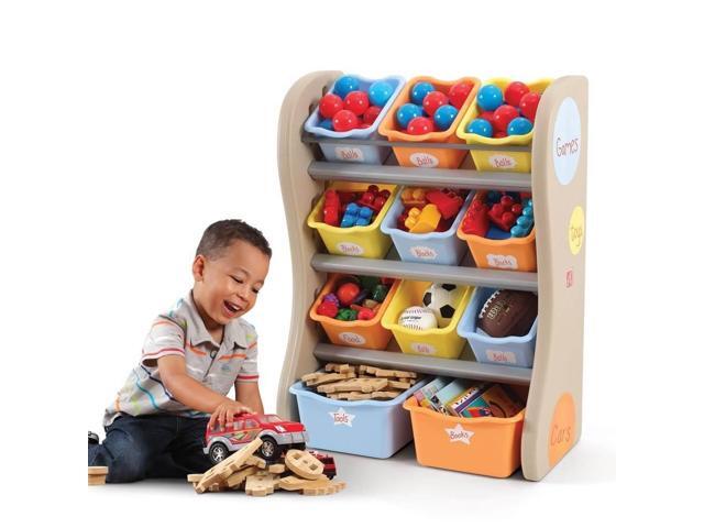 Step2 Kids Fun Time Plastic Playroom Organizer & Toy Storage Bin Unit Tropical
