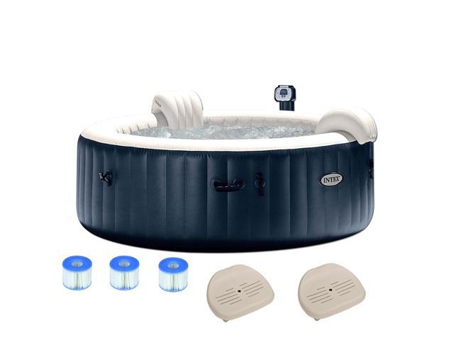 Intex 75' Round Hot Tub w/ Removable Seat (2 Pack) & Type S1 Filter (3 Pack)