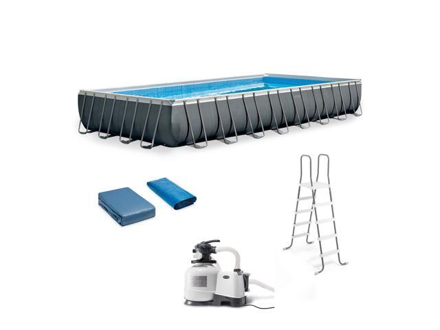 Intex 26373EH 32' x 16' x 52' Rectangular Ultra XTR Frame Swimming Pool w/ Pump