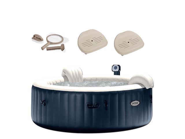 Intex 75' Round Hot Tub w/ Maintenance Accessory Kit & Removable Seat (2 Pack)