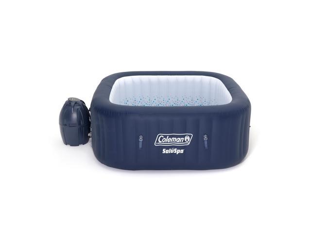 Coleman SaluSpa 4 Person Square Portable Inflatable Outdoor Hot Tub Spa Blue