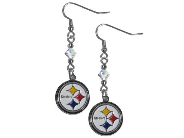 Siskiyou FCE160 Pittsburgh Steelers Crystal Dangle Earrings