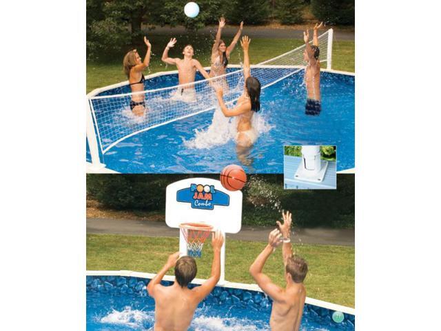 30' Pool Jam Combo Basketball and Volleyball Swimming Pool Game