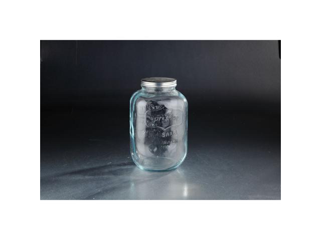 6' Clear Cracker Glass Storage Jar with Aluminum Lid