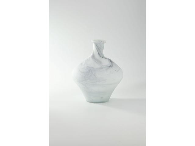 10' White and Gray Smoke Glass Tabletop Flower Vase